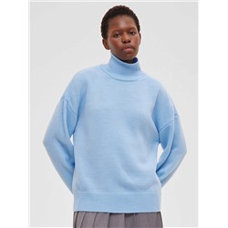 Свитер свободного кроя, голубой