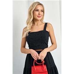 Топ чёрный на широких бретелях