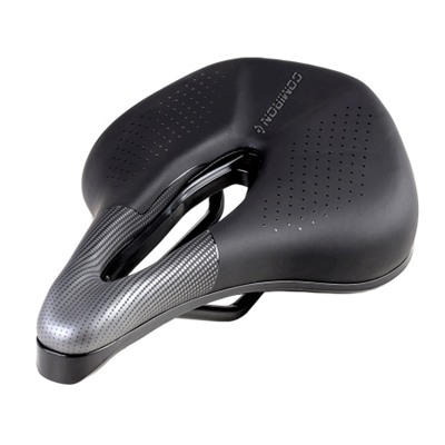 Седло велосипедное MTB COMIRON SAGAN M046A 245X155, Технологии: DW, ED. Верх: PU принтованный глянец, Цвет: Чёрный+Серый  /уп 40/