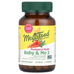 MegaFood, Baby & Me 2™, мультивитамины для послеродового периода, 60 таблеток