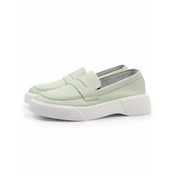 03-YD122-4 LT. GREEN Лоферы женские (натуральная кожа)