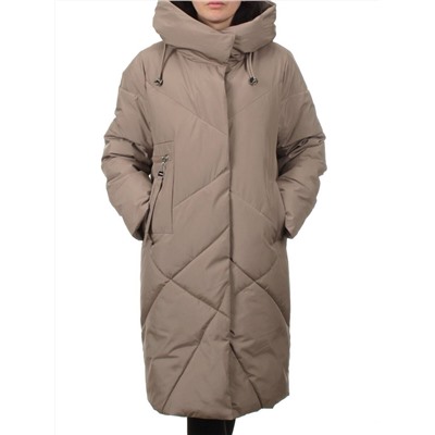 8825 DK. BEIGE Пальто зимнее женское (200 гр. холлофайбер)