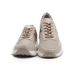 03-C129-2 BEIGE Кроссовки женские (натуральная кожа)