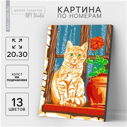 Картина по номерам на холсте с подрамником «Рыжий кот» 20х30 см