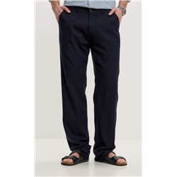 Брюки лен F511-0851 navy
