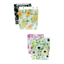 Пакеты подарочные Flowers style 4вида УПАКОВКА 12шт (26*32*10 см) QZHZD-618B-4