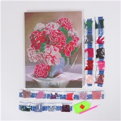 Алмазная мозаика с частичным заполнением на подрамнике «Пионы», 30×40 см