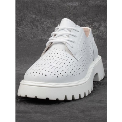 03-HY8-2D WHITE Полуботинки женские (натуральная кожа)