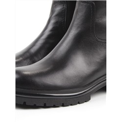 02-B87B-175A BLACK Сапоги демисезонные женские (натуральная кожа, байка)