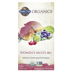 Garden of Life, Organics, мультивитамины для женщин от 40 лет, 120 веганских таблеток