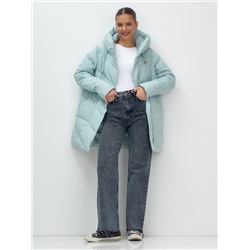 Куртка женская демисезонная с капюшоном бирюзового цвета 1139Br