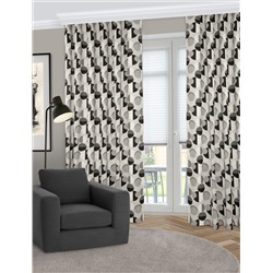 Комплект штор Neula, серый в круги (gris), 160*270 см (df-104136)