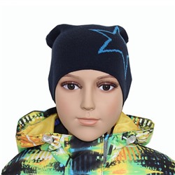 Шапка для мальчика Бой синяя Олдос