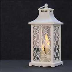 Светильник фонарь настольный 31 см белый три свечи / W672-14-1 /уп 24/от батареек