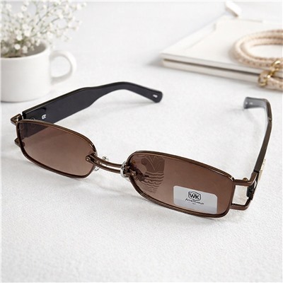 Очки женские солнцезащитные модные узкие коричневые, арт.007.406
