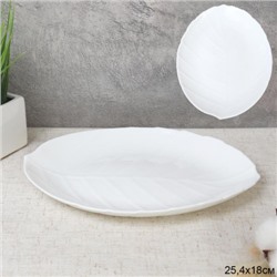 Тарелка обеденная 254 мм Лист  WL90 (white) /уп 6/24/