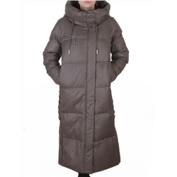 8310 GRAY/BROWN Пальто зимнее женское (200 гр. холлофайбер)