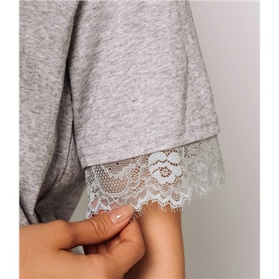 Футболка #КТ25606, серый меланж