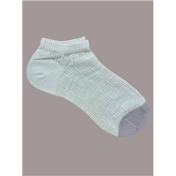 Короткие носки р.35-40 "Перфорация Сердечки" Голубые