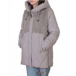 M-8800 GRAY/BEIGE Куртка зимняя стеганная женская (150 гр. холлофайбер)