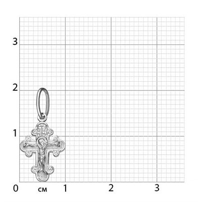 Крест из серебра литье белый
