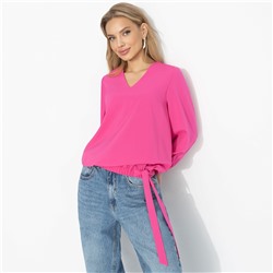 Блуза на резинке с завязками, В зоне внимания (розовый пион)