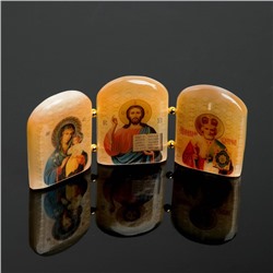 Икона настольная «Триптих православный», 12×6.5×1 см, селенит