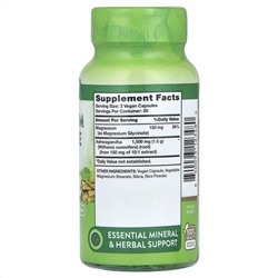 Nature's Truth, глицинат магния с ашвагандой, 60 капсул