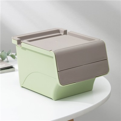 Контейнер пластиковый для хранения с крышкой-полкой, 17×11×11 см, МИКС