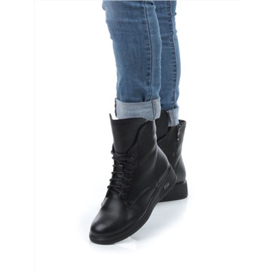 04-M3-830 BLACK Ботинки зимние женские (натуральная кожа, натуральный мех)