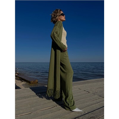 Кардиган с бахромой BEVERLY, Олива