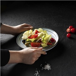 Тарелка Magistro Garland, d=22 см, фарфор, голубая