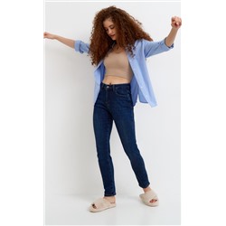 Джинсы утепленные женские Slim Fit F122-0126W d.blue