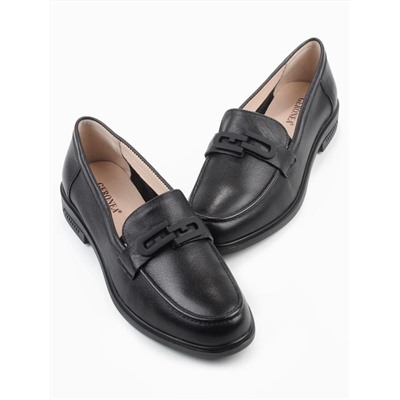 03-DEB4-1 BLACK Лоферы женские (натуральная кожа)