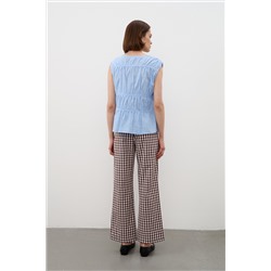 Брюки  TR2535_Brown Checkers/Коричневый, белый