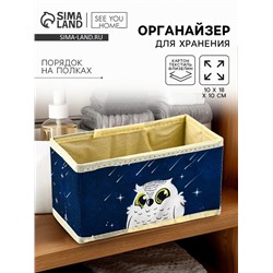 Органайзер для хранения, кофр для белья «Совушка», 10×18×10 см