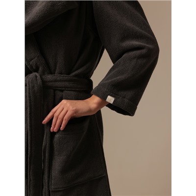 Халат махровый женский SL HOME: Basic «Гри Сандре», хлопок 100%, тёмно-серый