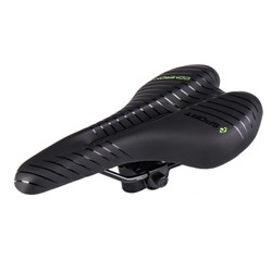 Седло велосипедное MTB COMIRON POGACAR N846 280X160, Технологии: DW, ED. Верх: PU принтованный глянец/Цвет: Чёрный+Жёлтый /уп 30/