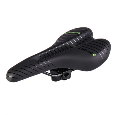 Седло велосипедное MTB COMIRON POGACAR N846 280X160, Технологии: DW, ED. Верх: PU принтованный глянец/Цвет: Чёрный+Жёлтый /уп 30/