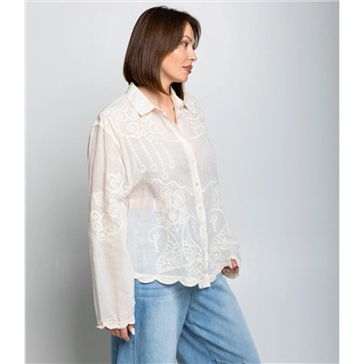 Блуза #КТ301 (19), светло-бежевый