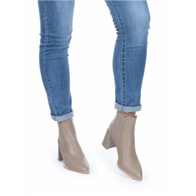 01-PCT169-3 DK. BEIGE Ботинки Челси демисезонные женские (натуральная кожа, байка)