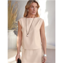 Топ c вырезом лодочка из плотного лиоцелла