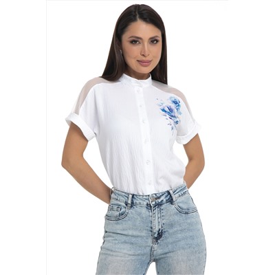 Блузка белая с короткими рукавами