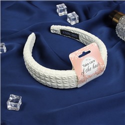 Ободок для волос QF «Жаннет», клетка объём, 3 см, бежевый