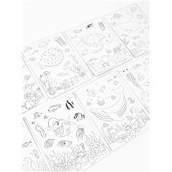 Гравюра блокнот "Морские жители", 9 листов, штихель