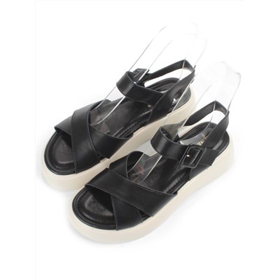 08-PEY256-2 BLACK Босоножки женские (натуральная кожа)