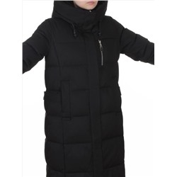 8321 BLACK Пальто зимнее женское (200 гр. холлофайбер)