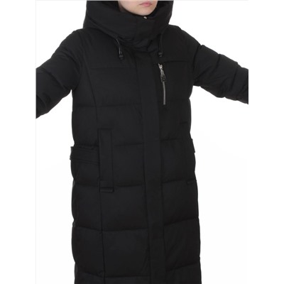 8321 BLACK Пальто зимнее женское (200 гр. холлофайбер)