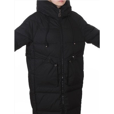 6615 BLACK Пальто зимнее женское (200 гр. холлофайбер)