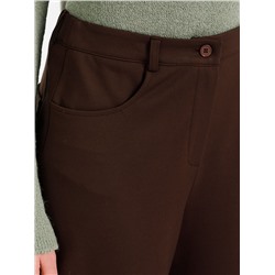 Брюки коричневые прямые трикотажные